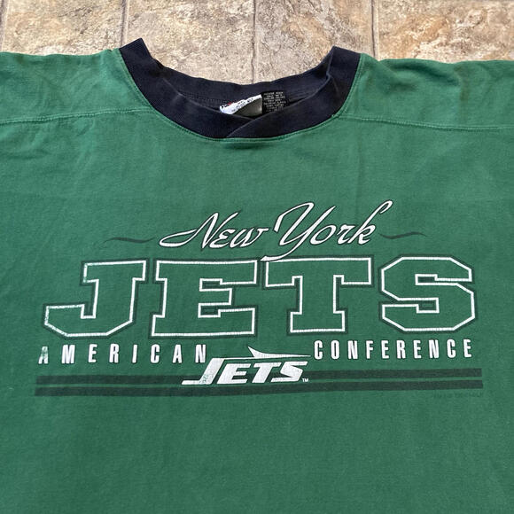 New York Jets 1997 Vintage The Edge Crewneck 3/4 Sleeve T-shirt Size XL - Picture 2 of 9
